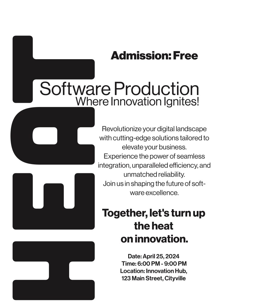 Poster design for a software production business 